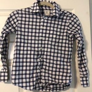 Lands End Blue and White Checkered Shirt